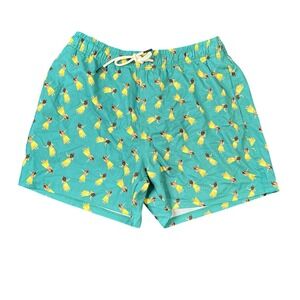 Two Left Feet Swim Trunks Men's XL Floral‎ Hawaiian Hula Dancer Swim Shorts